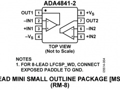 ADA4841-2精密放大器(Vos<1mV且TCVos<2uV/C)参数介绍及中文PDF下载