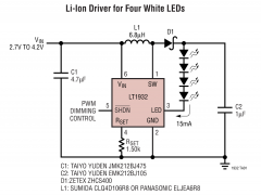 LT1932升压型LED驱动器参数介绍及中文PDF下载