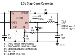 LT1616内部电源开关降压稳压器参数介绍及中文PDF下载