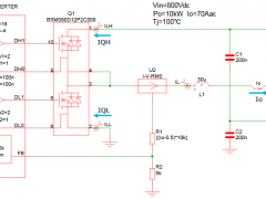 电路图:DC-AC IH Half-Bridge Inverter Po=10kW : BSM080D12P2C008