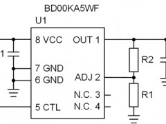 电路图:Linear Regulator Reference Circuit: Vin=2.3V to 5.5V, Iomax=500mA