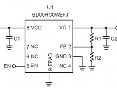 电路图:Linear Regulator Reference Circuit: Vin=4.5V to 8.0V, Iomax=1A
