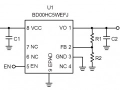 电路图:Linear Regulator Reference Circuit: Vin=4.5V to 8.0V, Iomax=1.5A