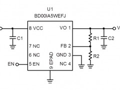 电路图:Linear Regulator Reference Circuit: Vin=2.4V to 5.5V, Iomax=500mA
