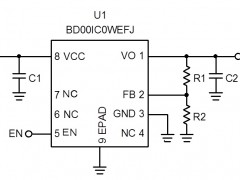 电路图:Linear Regulator Reference Circuit: Vin=2.4V to 5.5V, Iomax=1A