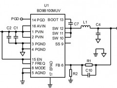 电路图:DC/DC Buck Converter Reference Circuit: Vin=2.7V to 5.5V, Iomax=1A