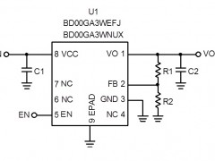电路图:Linear Regulator Reference Circuit: Vin=4.5V to 14V, Iomax=300mA
