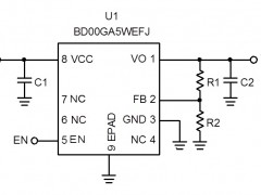 电路图:Linear Regulator Reference Circuit: Vin=4.5V to 14V, Iomax=500mA