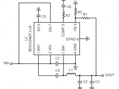 电路图:DC/DC Buck Converter Reference Circuit: Vin=4.2V to 18V, Iomax=3.0A