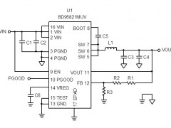 电路图:DC/DC Buck Converter Reference Circuit: Vin=7.5V to 15V, Iomax=2.0A
