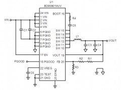 电路图:DC/DC Buck Converter Reference Circuit: Vin=7.5V to 18V, Iomax=6.0A