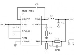 电路图:DC/DC Buck Converter Reference Circuit: Vin=7.0V to 26V, Iomax=1A