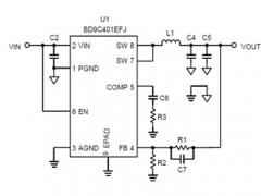 电路图:DC/DC Buck Converter Reference Circuit: Vin=4.5V to 18V, Iomax=4A