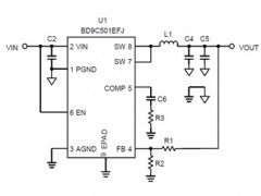 电路图:DC/DC Buck Converter Reference Circuit: Vin=4.5V to 18V, Iomax=5A