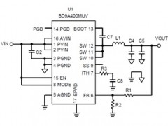电路图:DC/DC Buck Converter Reference Circuit: Vin=2.7V to 5.5V, Iomax=4A